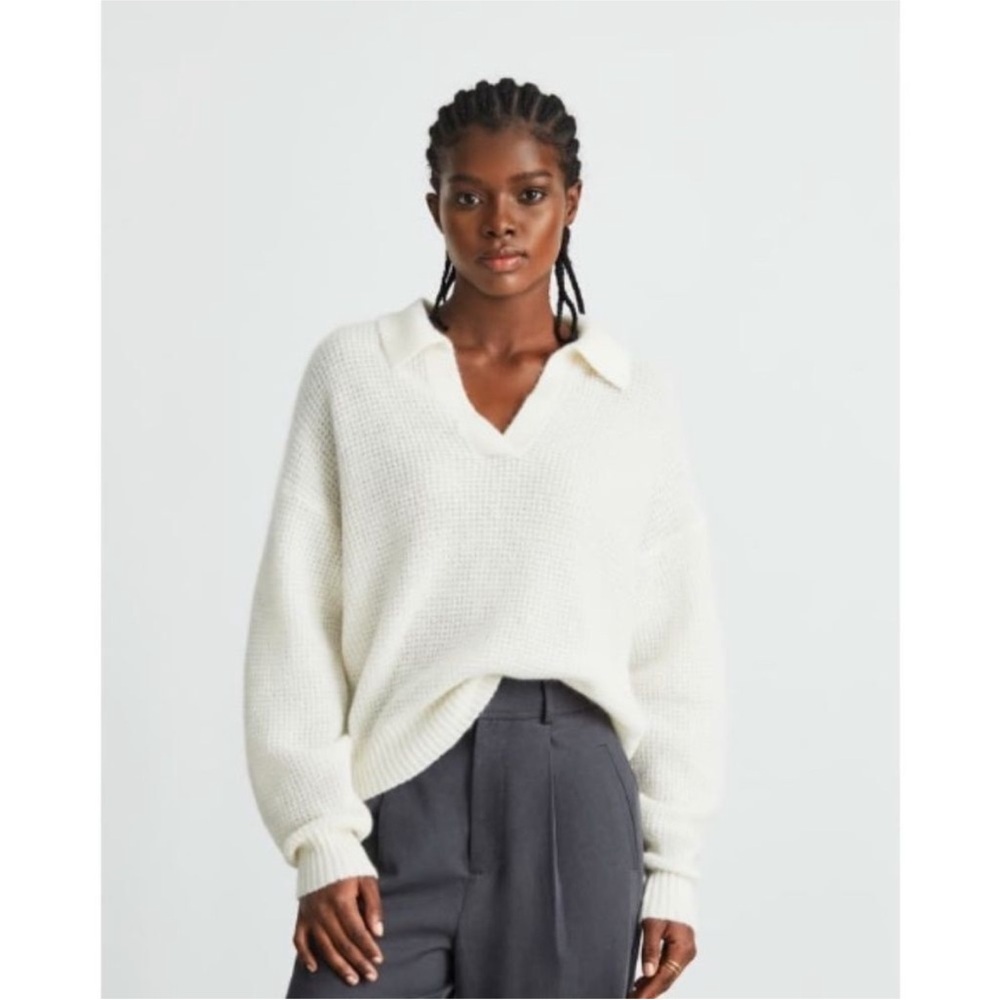 Everlane The Alpaca Waffle-Stitch Polo
